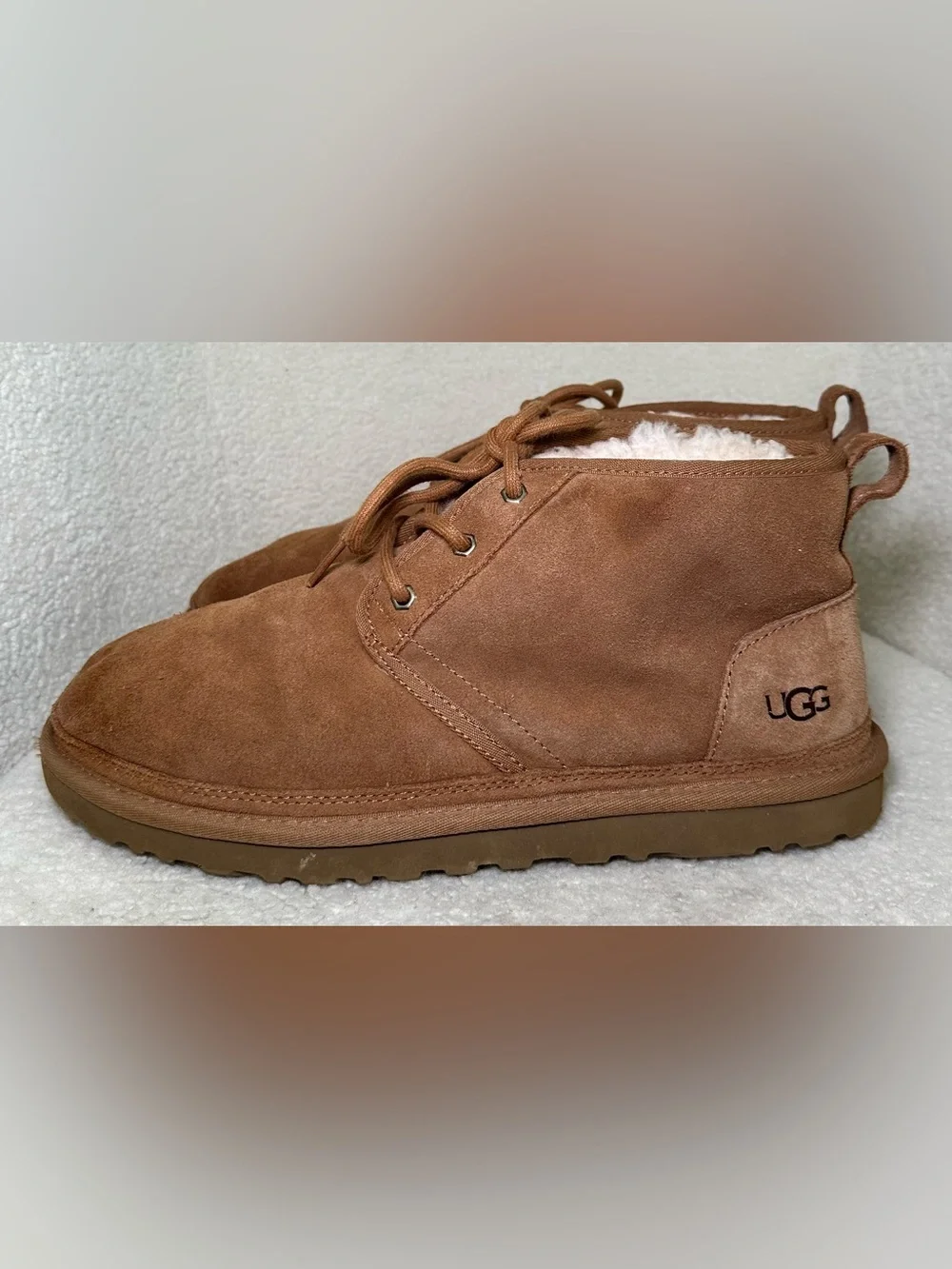 UGG Men’s Neumel Chestnut Suede Shearling Chukka Boots Fall Winter Warm Cozy 11